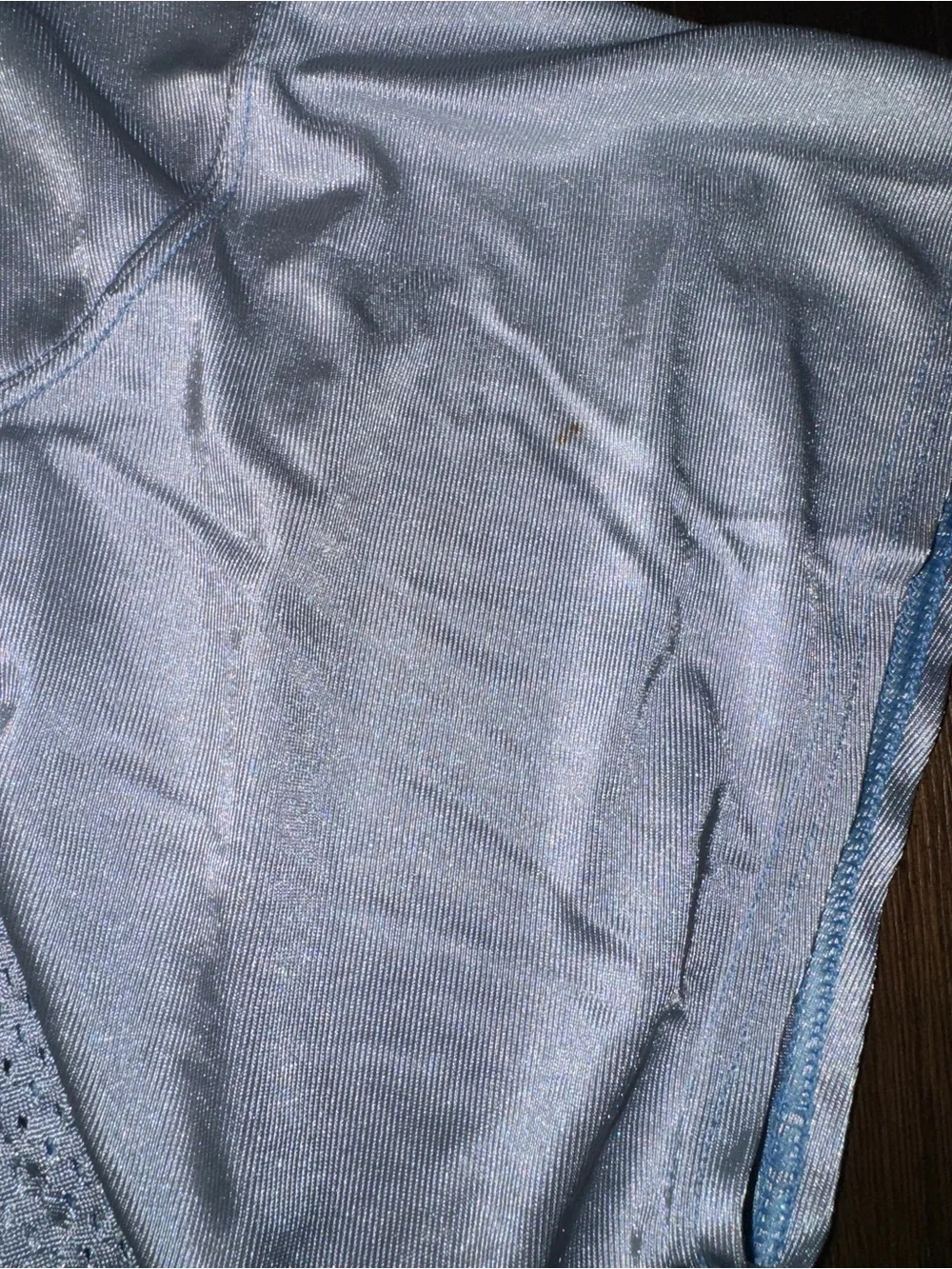 Nike Team Men’s Gray Mesh Football Practice Jersey with Light Blue Trim Size L